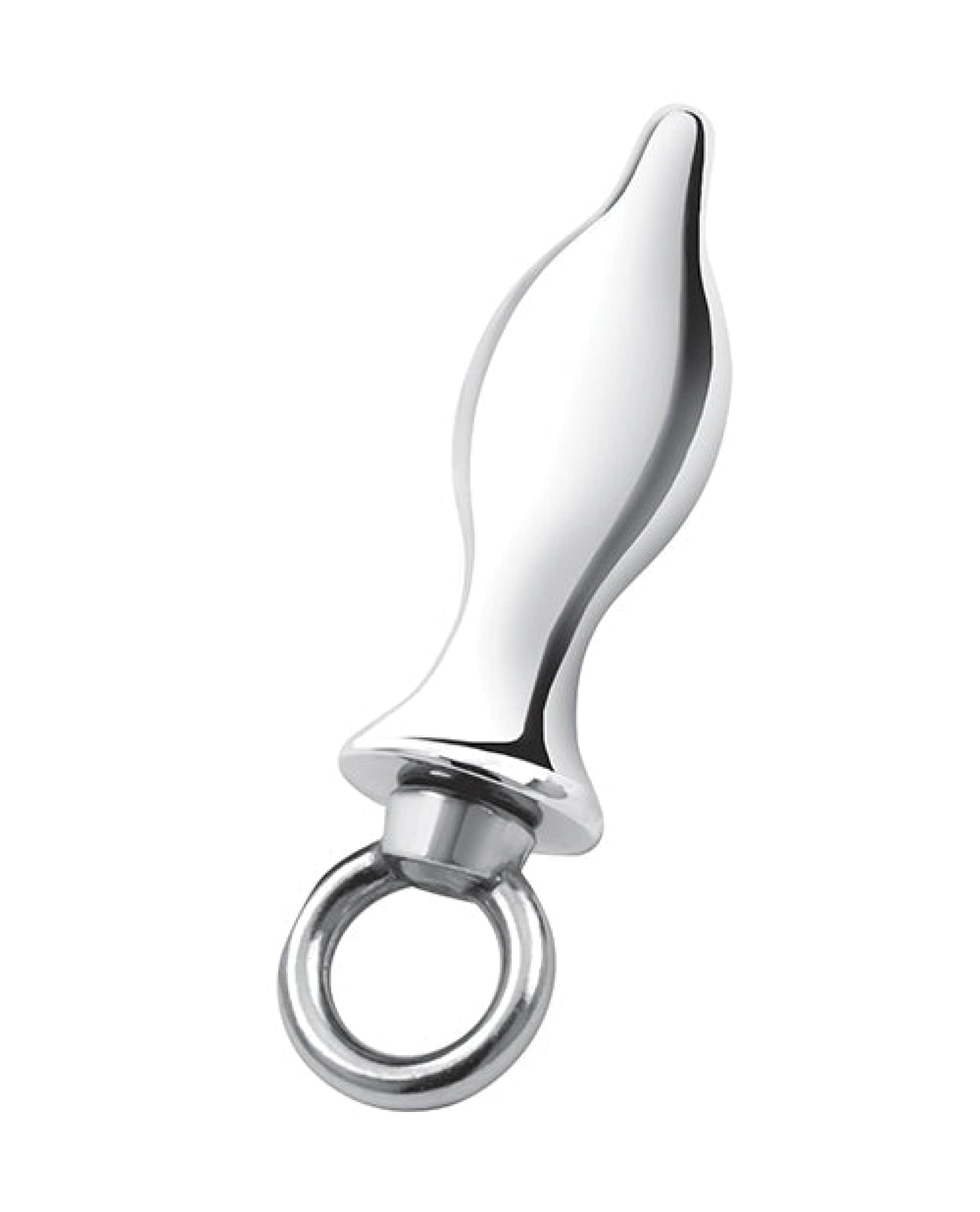 Doll Authority Anal Products Blue Line 2.5" Stainless Steel Metal Tapered Butt Plug With Loop Hardware