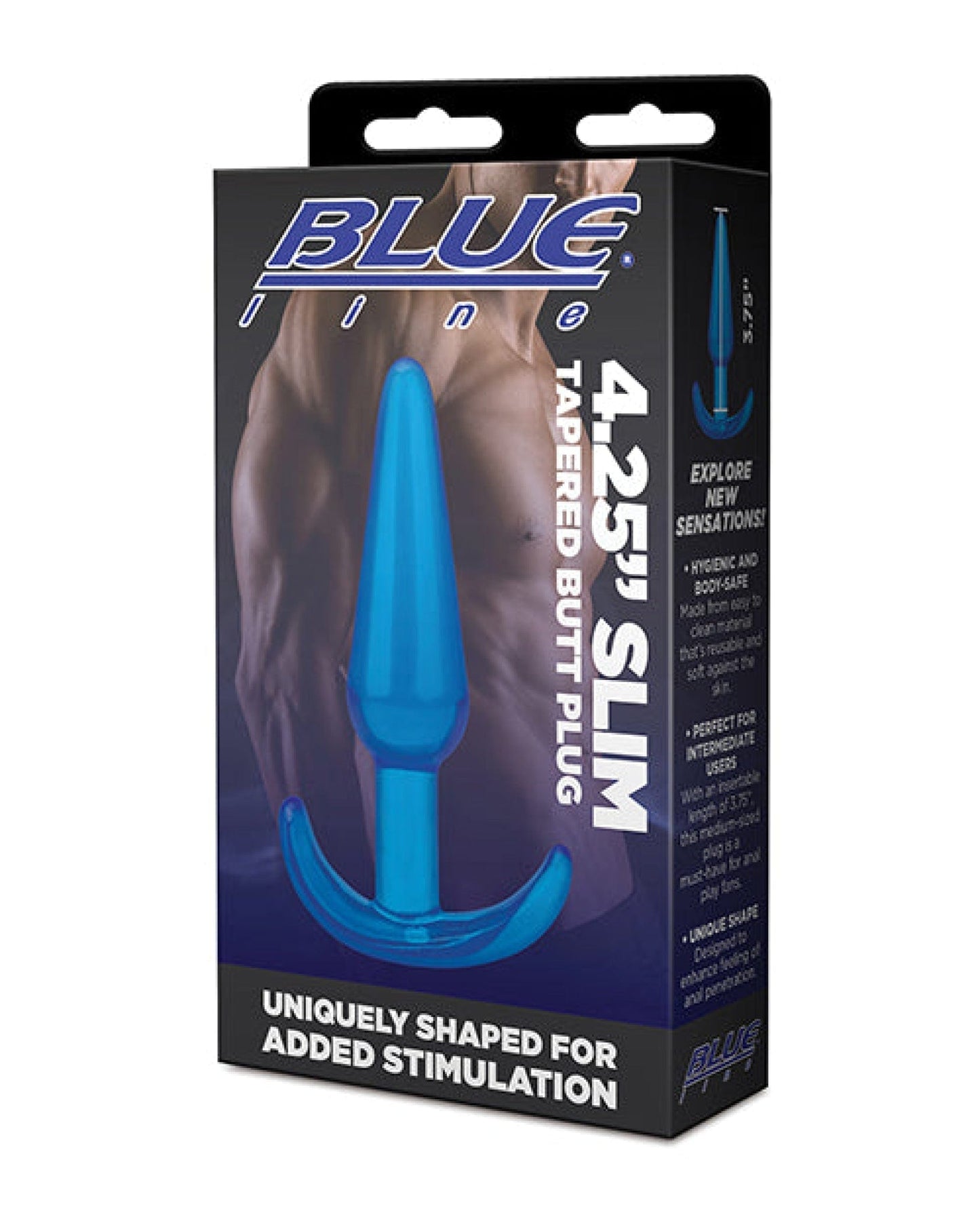 Doll Authority Anal Products Blue Line C & B 4.25" Slim Tapered Butt Plug - Jelly Blue