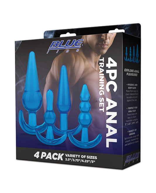 Doll Authority Anal Products Blue Line C & B 4 Pc Anal Training Set - Jelly Blue