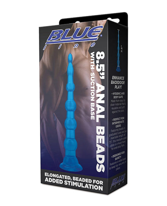 Doll Authority Anal Products Blue Line C & B 8.5" Anal Beads W/suction Base - Jelly Blue