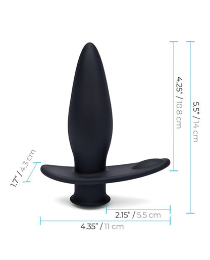 Doll Authority Anal Products Blue Line Vibrating Anal Plug Pointer W-remote - Black