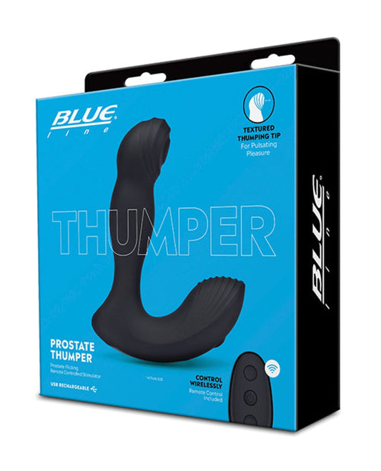 Doll Authority Anal Products Blue Line Vibrating Prostate Thumper W-remote - Black