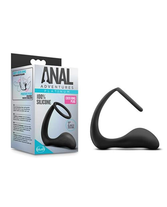 Doll Authority Anal Products Blush Anal Adventures Cock Ring Plug - Black