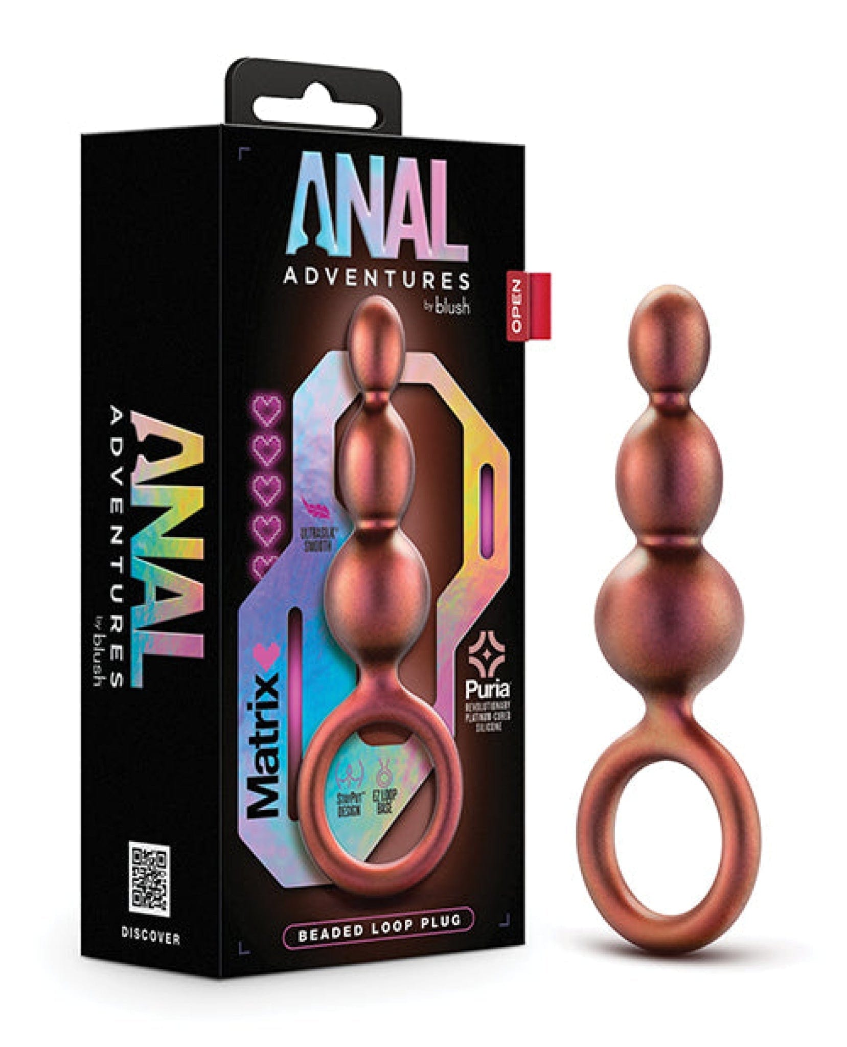 Doll Authority Anal Products Blush Anal Adventures Matrix Beaded Loop Plug - Copper