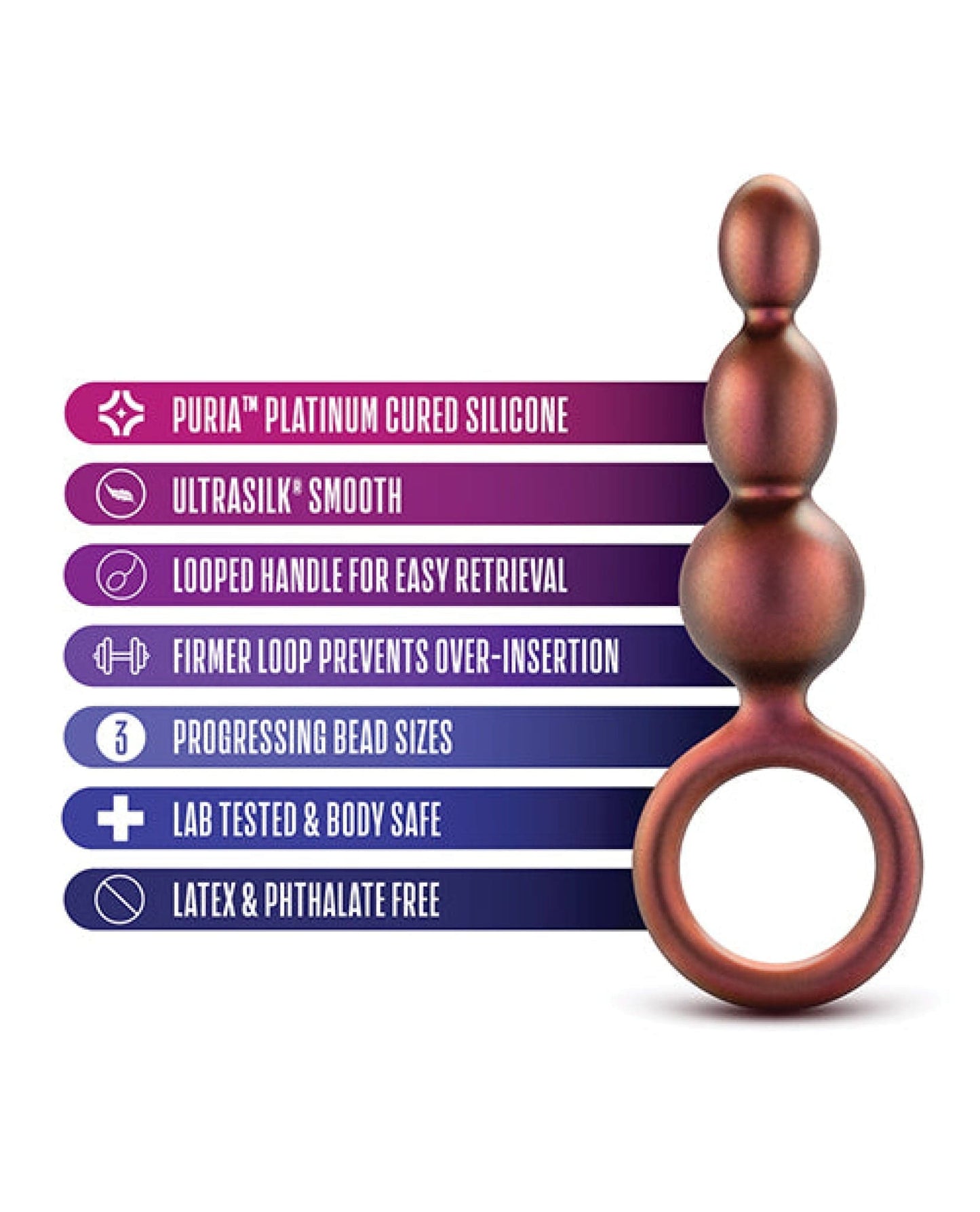 Doll Authority Anal Products Blush Anal Adventures Matrix Beaded Loop Plug - Copper