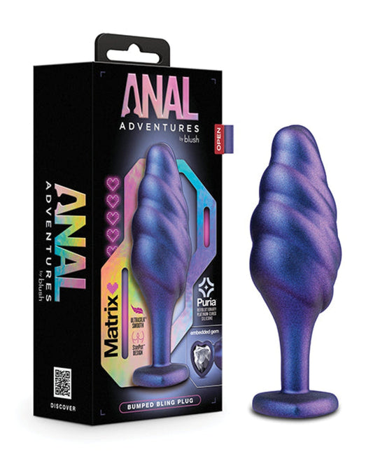 Doll Authority Anal Products Blush Anal Adventures Matrix Bumped Bling Plug - Sapphire