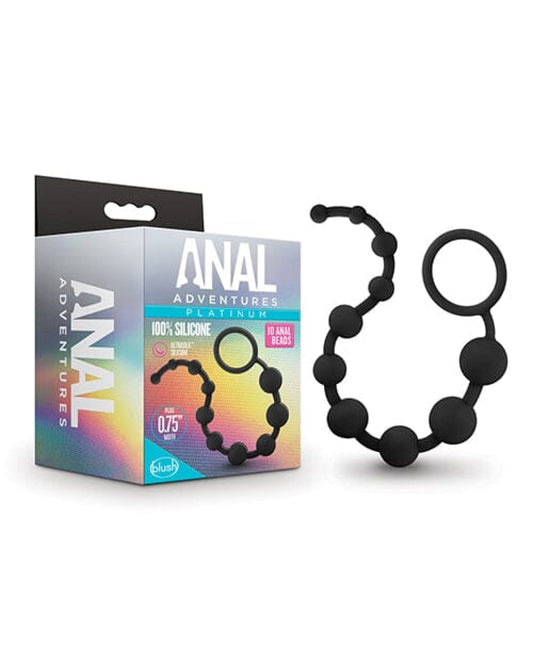 Doll Authority Anal Products Blush Anal Adventures Platinum Silicone 10 Anal  Beads - Black