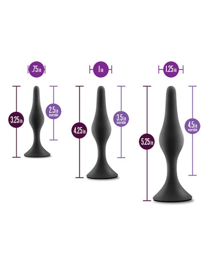 Doll Authority Anal Products Blush Anal Adventures Platinum Silicone Beginner Plug Kit - Black