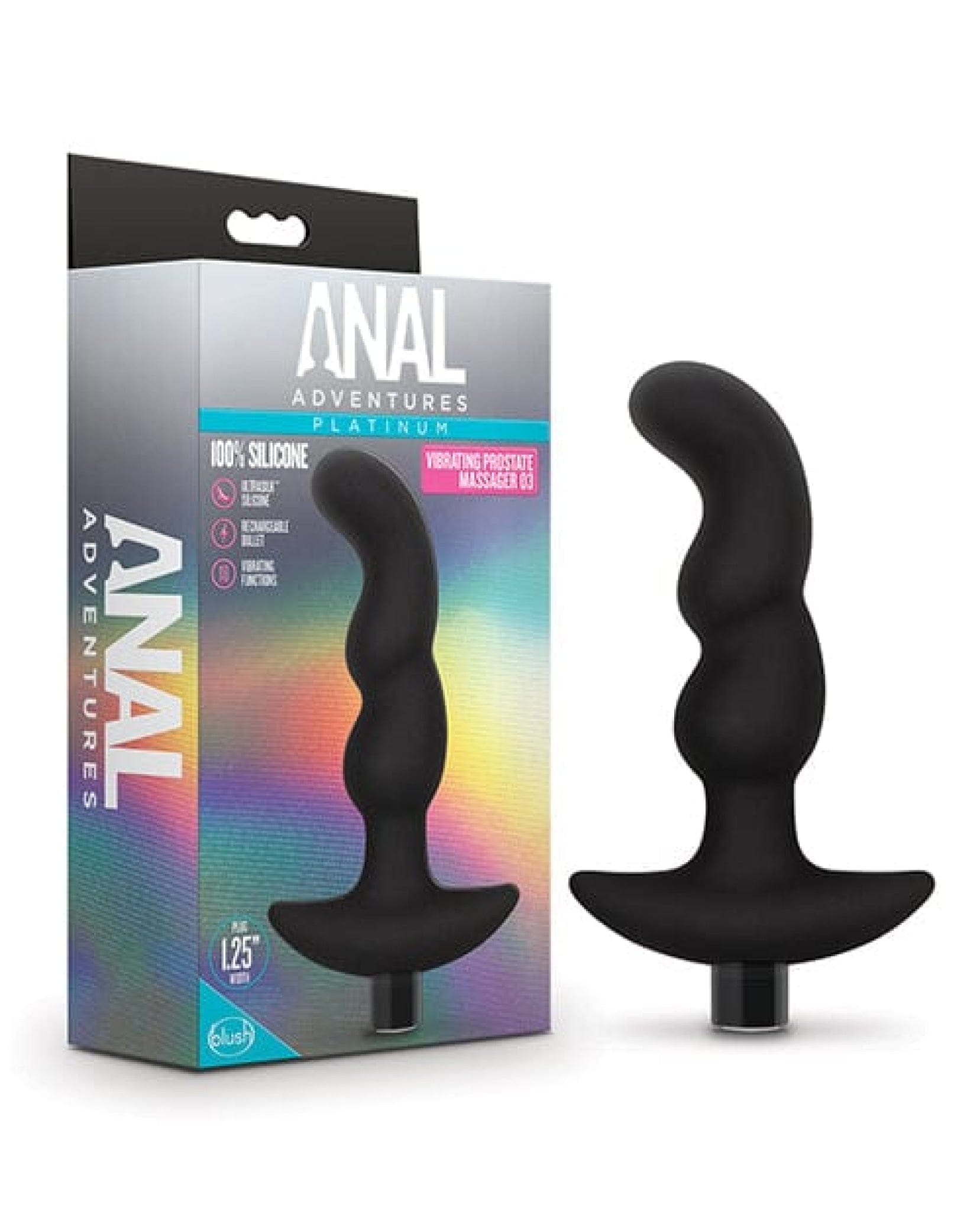 Doll Authority Anal Products Blush Anal Adventures Platinum Silicone Vibrating Prostate Massager 03 - Black