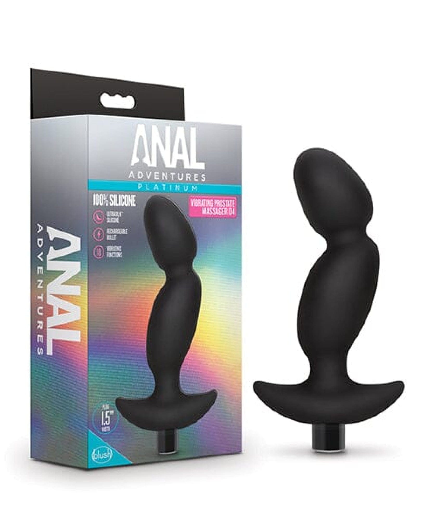 Doll Authority Anal Products Blush Anal Adventures Platinum Silicone Vibrating Prostate Massager 04 - Black