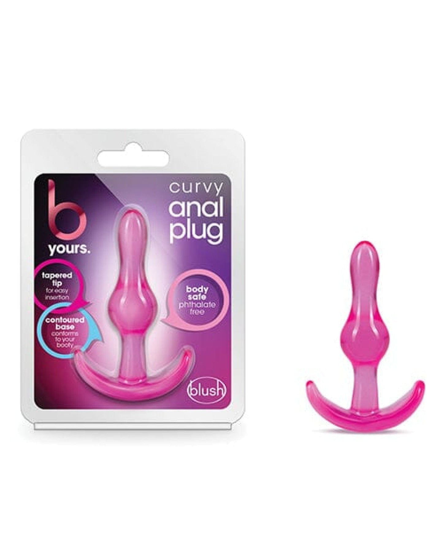 Doll Authority Anal Products Blush B Yours Curvy Anal Plug - Pink