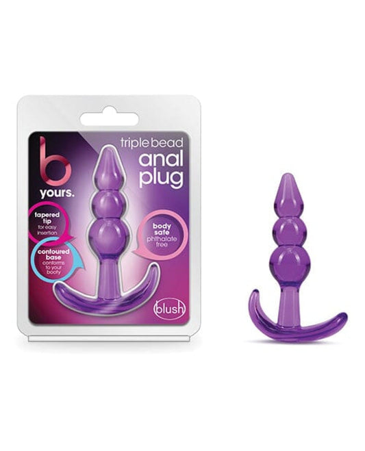 Doll Authority Anal Products Blush B Yours Triple Bead Anal Plug - Purple
