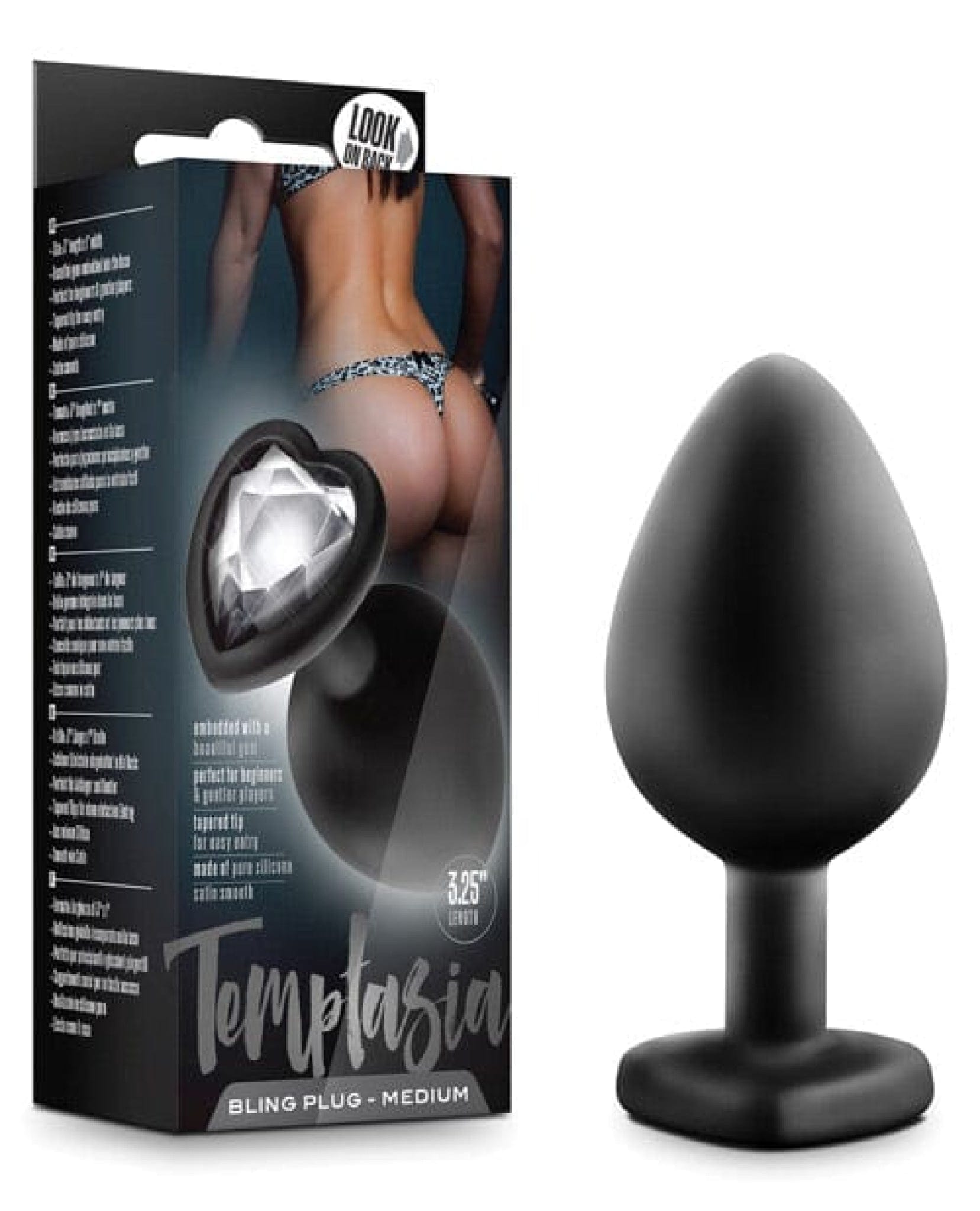 Doll Authority Anal Products Blush Temptasia Bling Plug Medium - Black