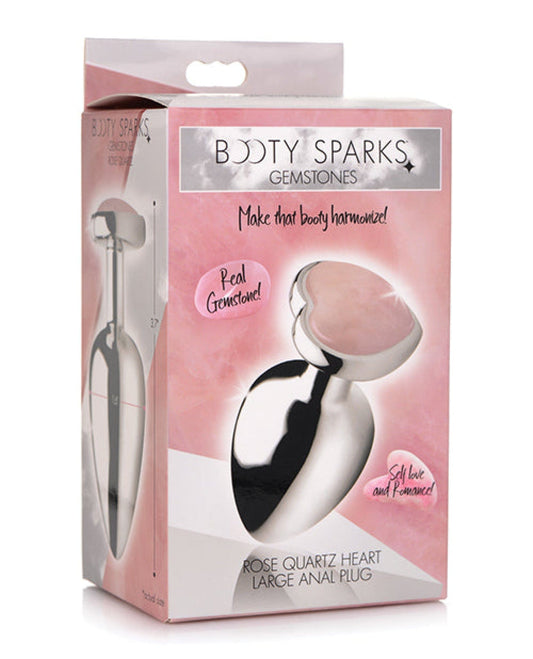 Doll Authority Anal Products Large Booty Sparks Gemstones Rose Quartz Heart Anal Plug