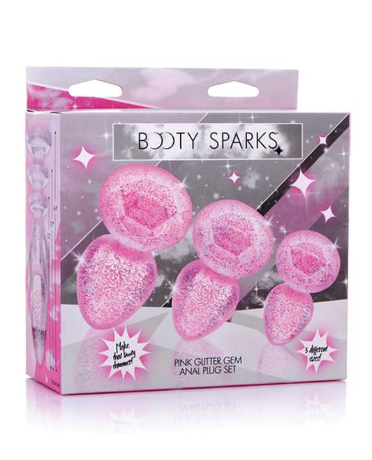 Doll Authority Anal Products Pink Booty Sparks Glitter Gem Anal Plug Set