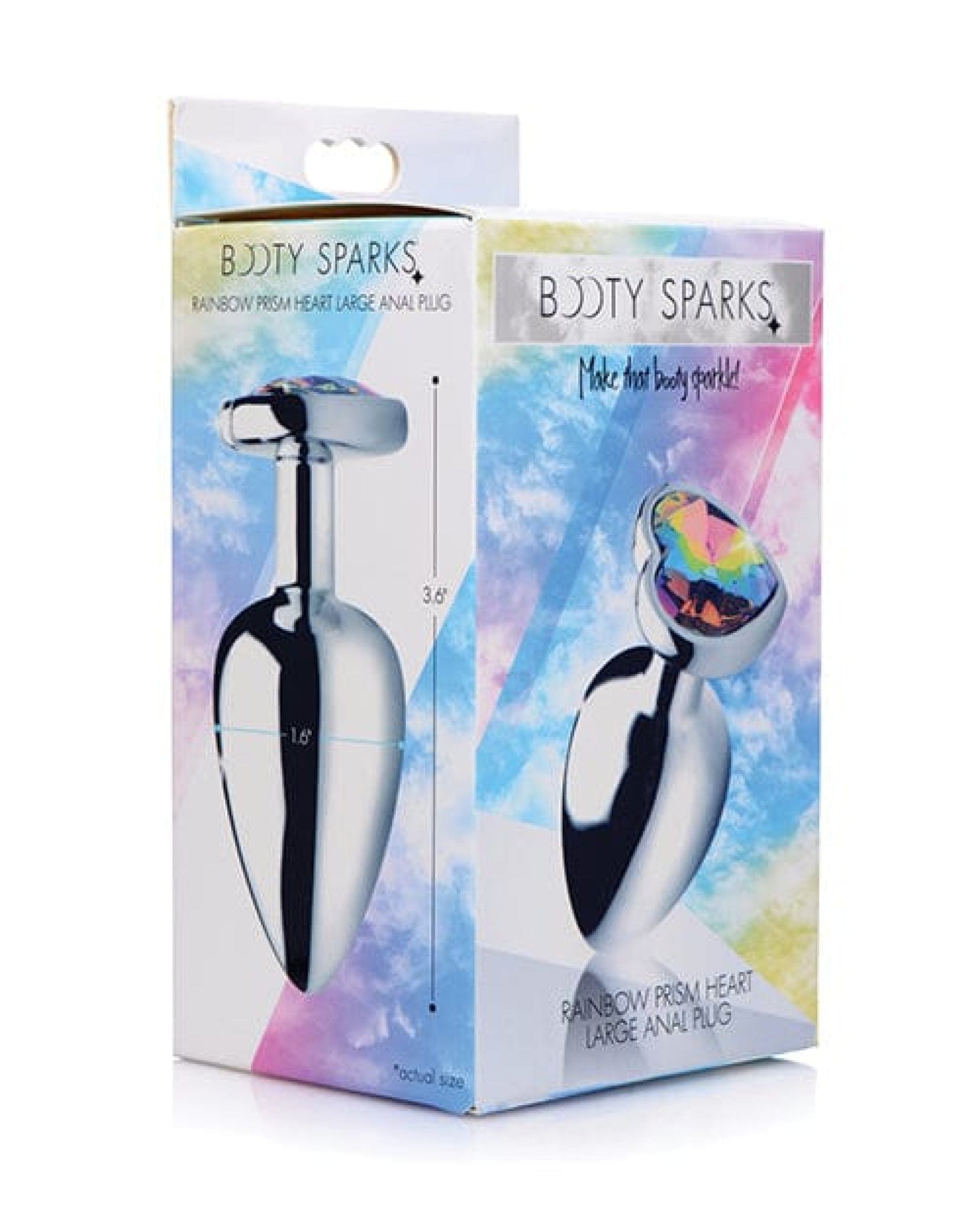 Doll Authority Anal Products Large Bootysparks Rainbow Prism Heart Anal Plug