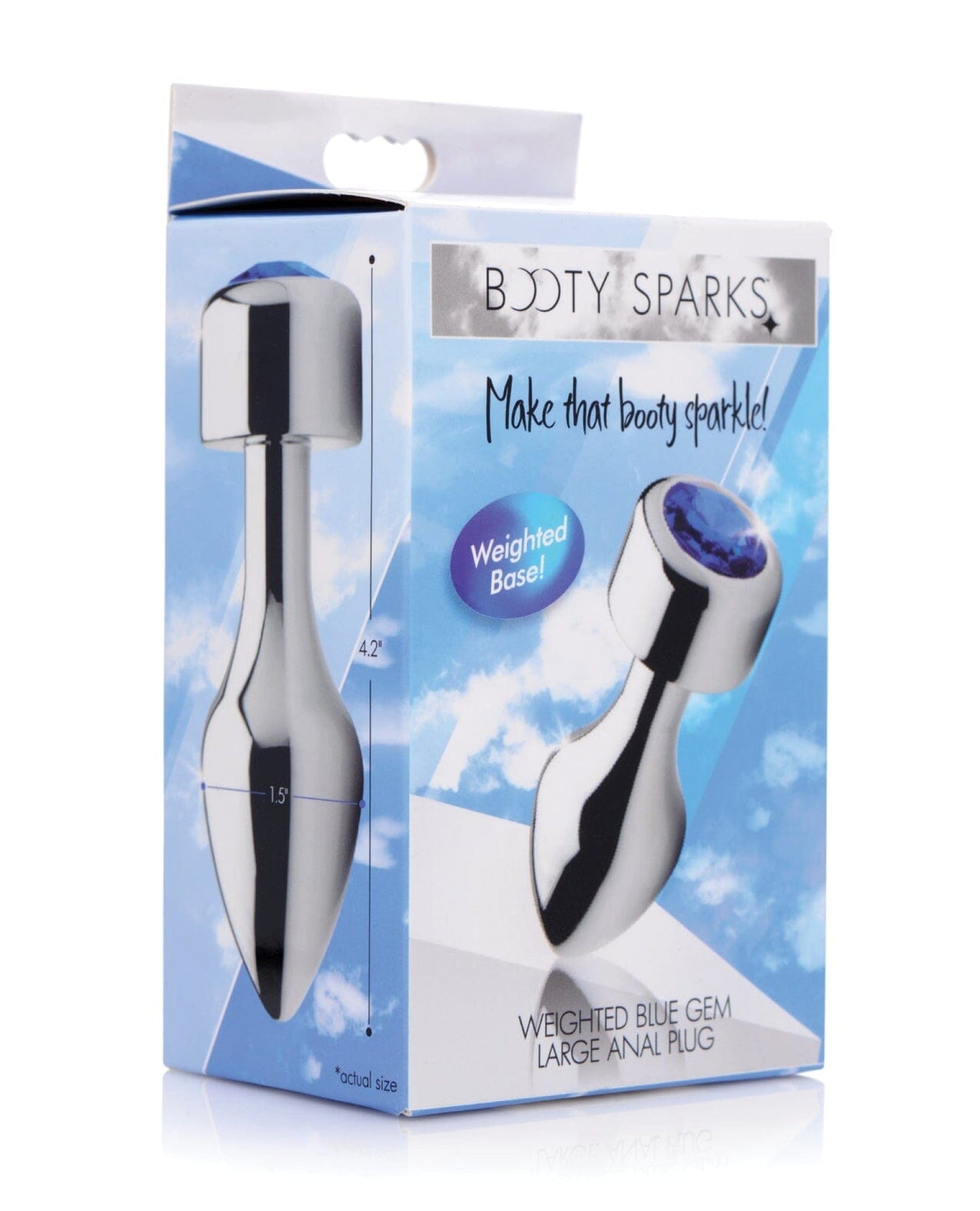 Doll Authority Anal Products Large Bootysparks Weighted Blue Gem Anal Plug