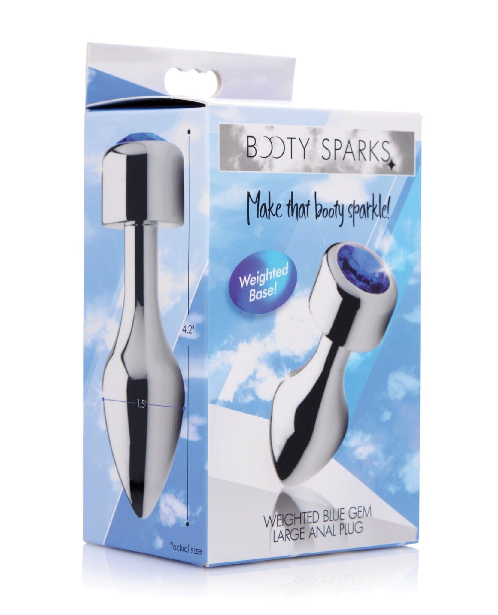 Doll Authority Anal Products Large Bootysparks Weighted Blue Gem Anal Plug