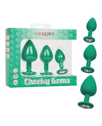 Doll Authority Anal Products Green Cheeky Gems 3 Pc Plug Set