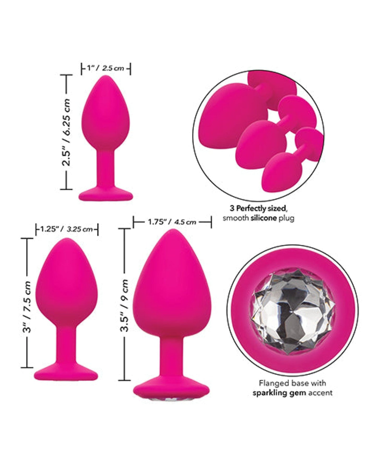 Doll Authority Anal Products Cheeky Gems 3 Pc Plug Set
