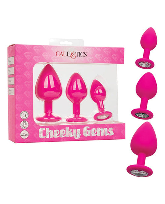 Doll Authority Anal Products Pink Cheeky Gems 3 Pc Plug Set