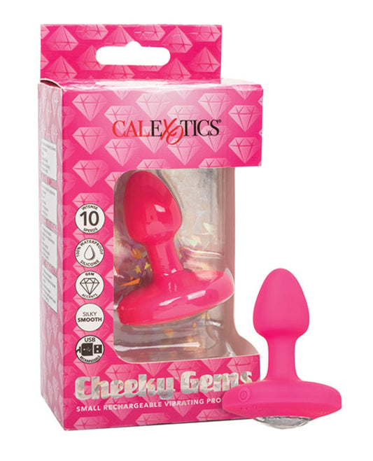 Doll Authority Anal Products Cheeky Gems Small Rechargeable Vibrating Probe - Pink