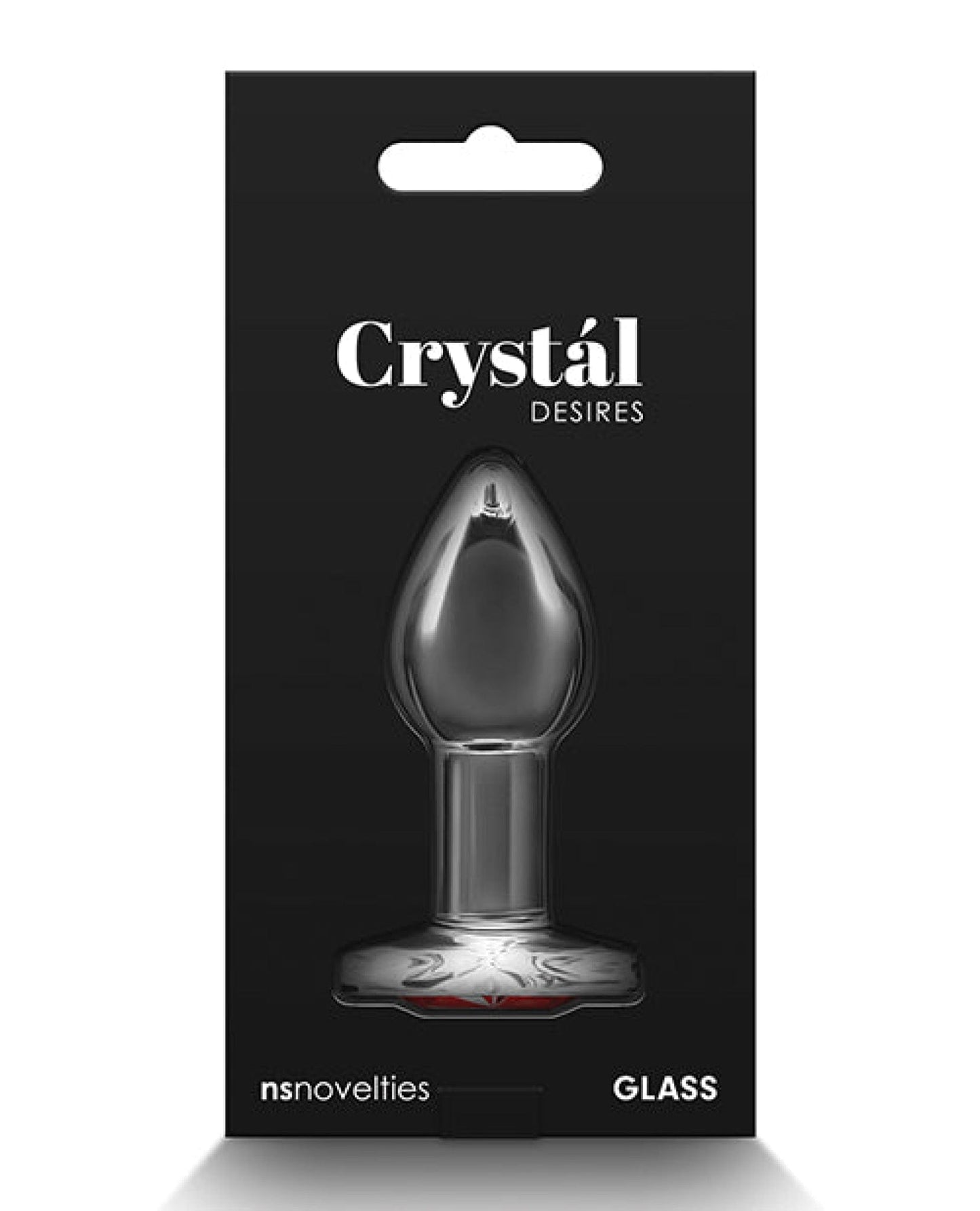Doll Authority Anal Products Crystal Desires Glass Heart Gem Butt Plug - Red
