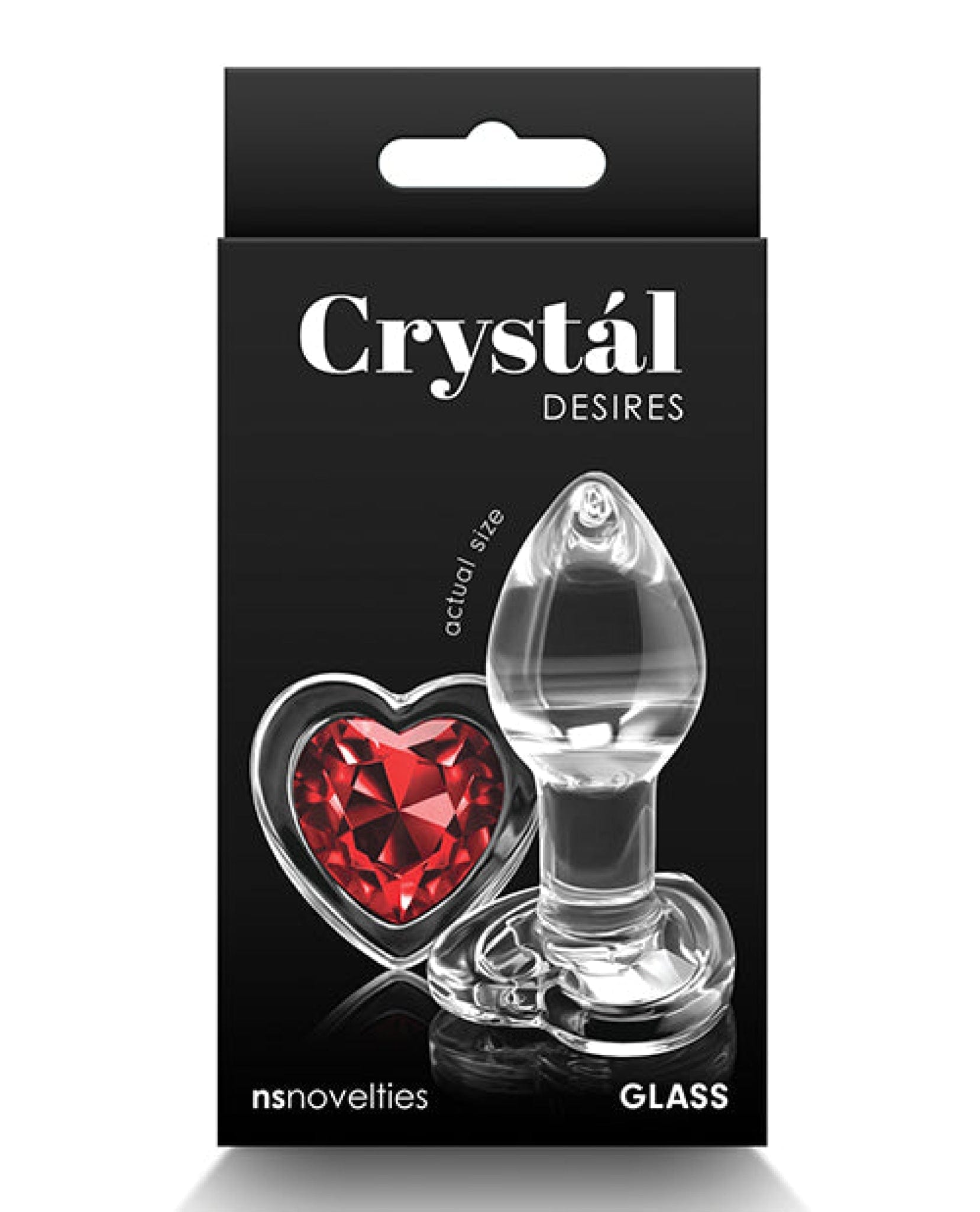 Doll Authority Anal Products Small Crystal Desires Glass Heart Gem Butt Plug - Red