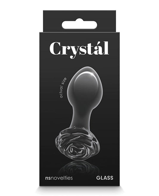 Doll Authority Anal Products Black Crystal Rose Butt Plug