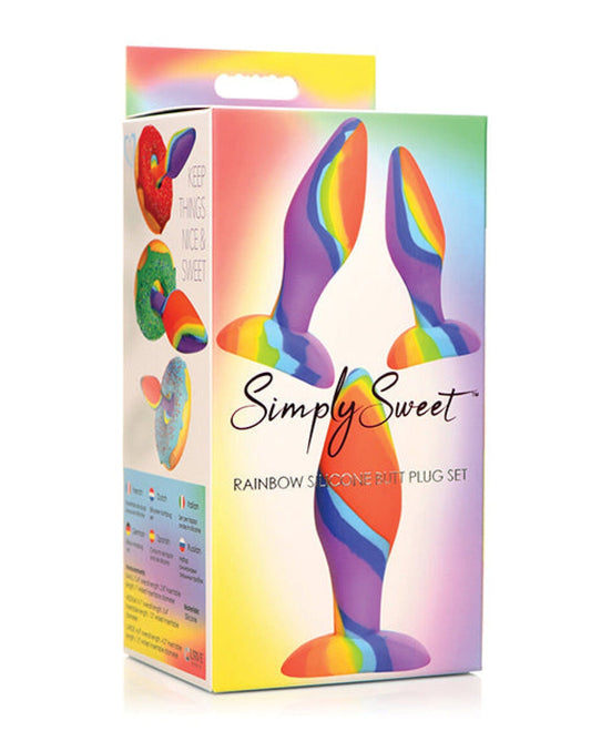 Doll Authority Anal Products Curve Toys Simply Sweet Rainbow Silicone Butt Plug Set