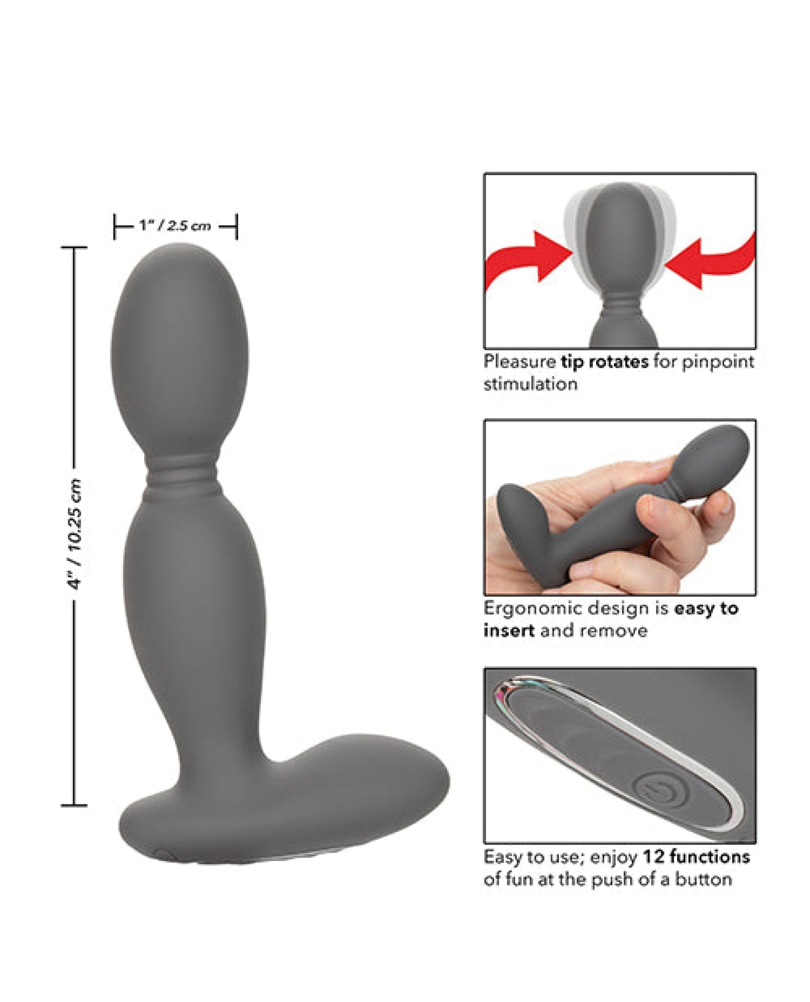 Doll Authority Anal Products Eclipse Rotator Probe - Gray
