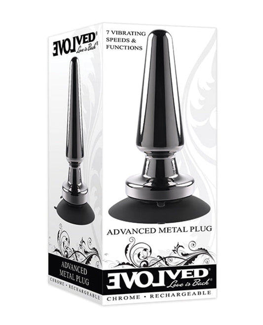 Doll Authority Anal Products Evolved Advanced Vibrating Rechargeable Metal Plug - Black