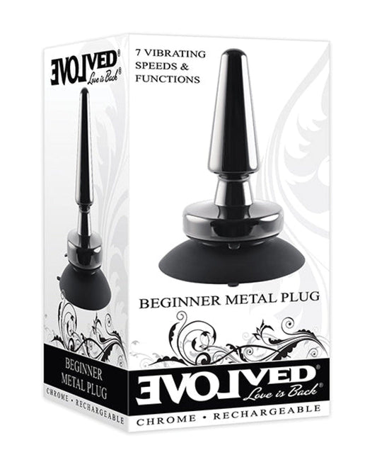 Doll Authority Anal Products Evolved Beginner Vibrating Rechargeable Metal Plug - Black