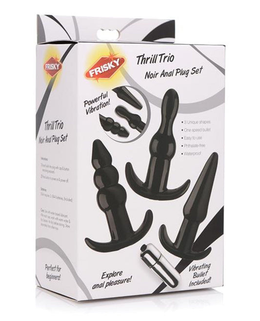 Doll Authority Anal Products Black Frisky Thrill Trio Noir Anal Plug Set