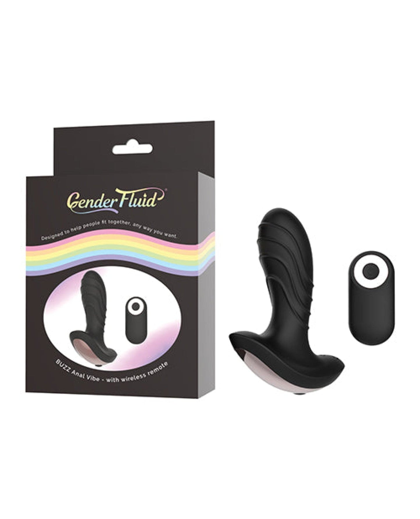 Doll Authority Anal Products Gender Fluid Buzz Anal Vibe W-remote - Black