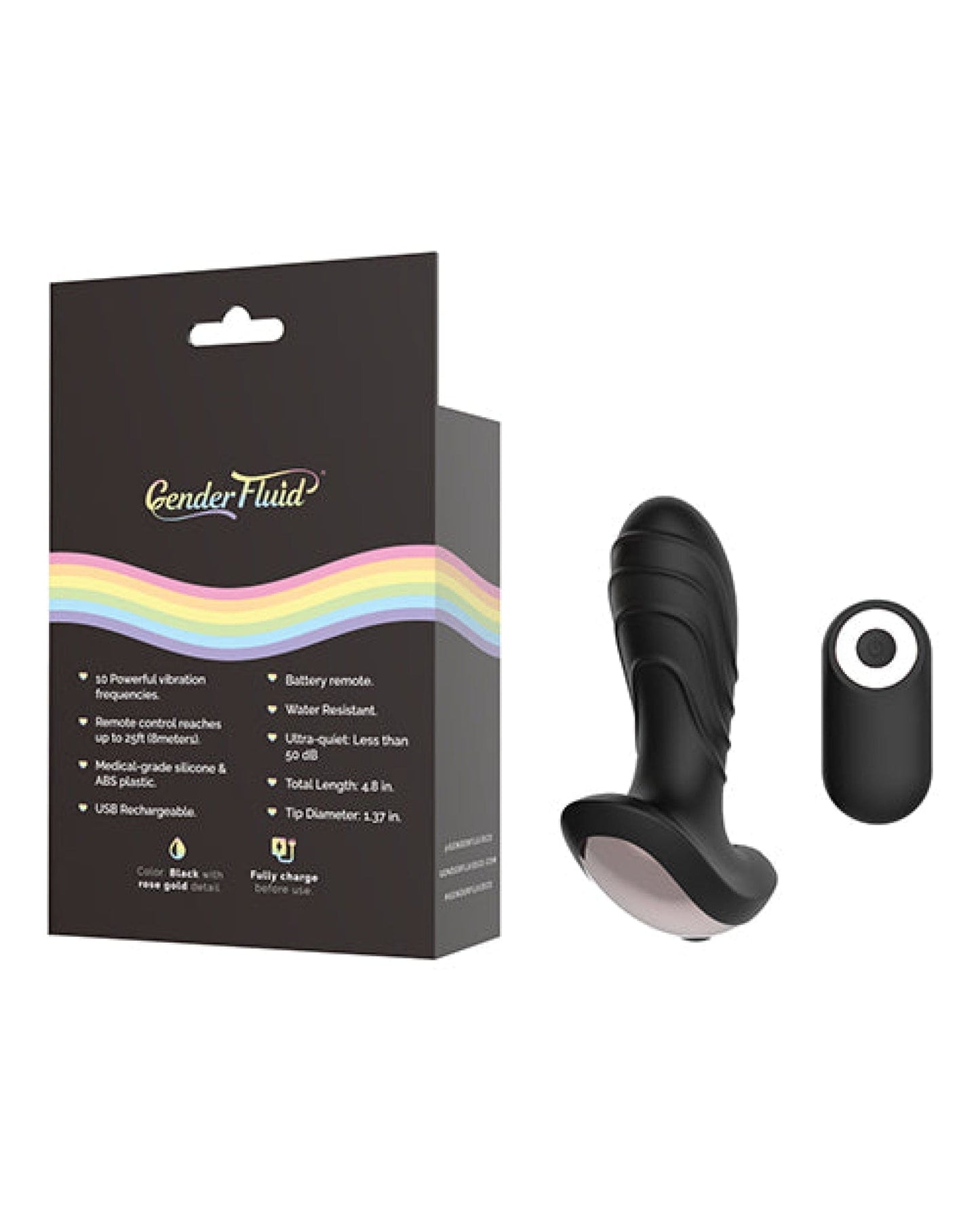 Doll Authority Anal Products Gender Fluid Buzz Anal Vibe W-remote - Black