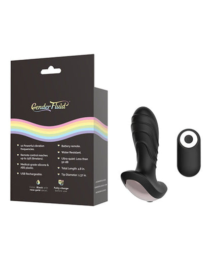 Doll Authority Anal Products Gender Fluid Buzz Anal Vibe W-remote - Black