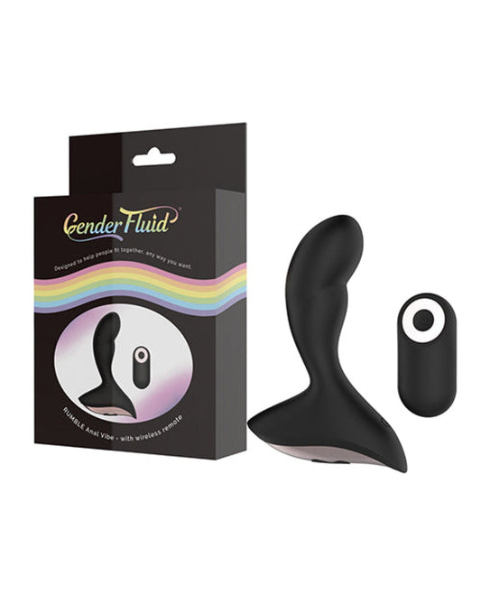 Doll Authority Anal Products Gender Fluid Rumble Anal Vibe W-remote - Black