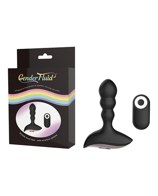 Doll Authority Anal Products Gender Fluid Shake Anal Vibe W-remote - Black