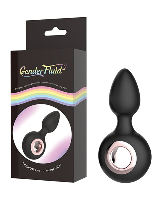 Doll Authority Anal Products Gender Fluid Tremor Ring Plug Anal Vibe - Black