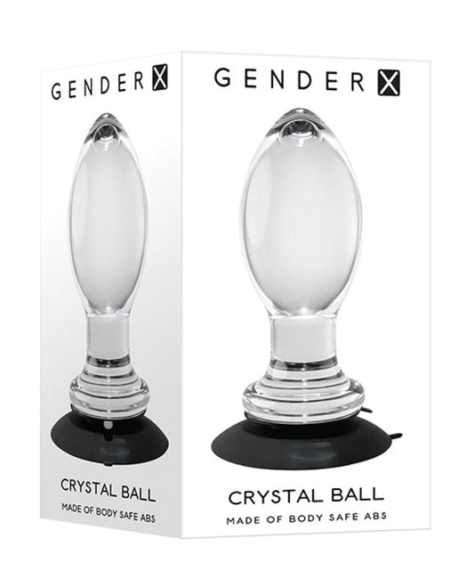 Doll Authority Anal Products Gender X Crystal Ball Plug W-suction Cup - Clear