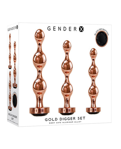 Doll Authority Anal Products Gender X Gold Digger Set - Rose Gold-black