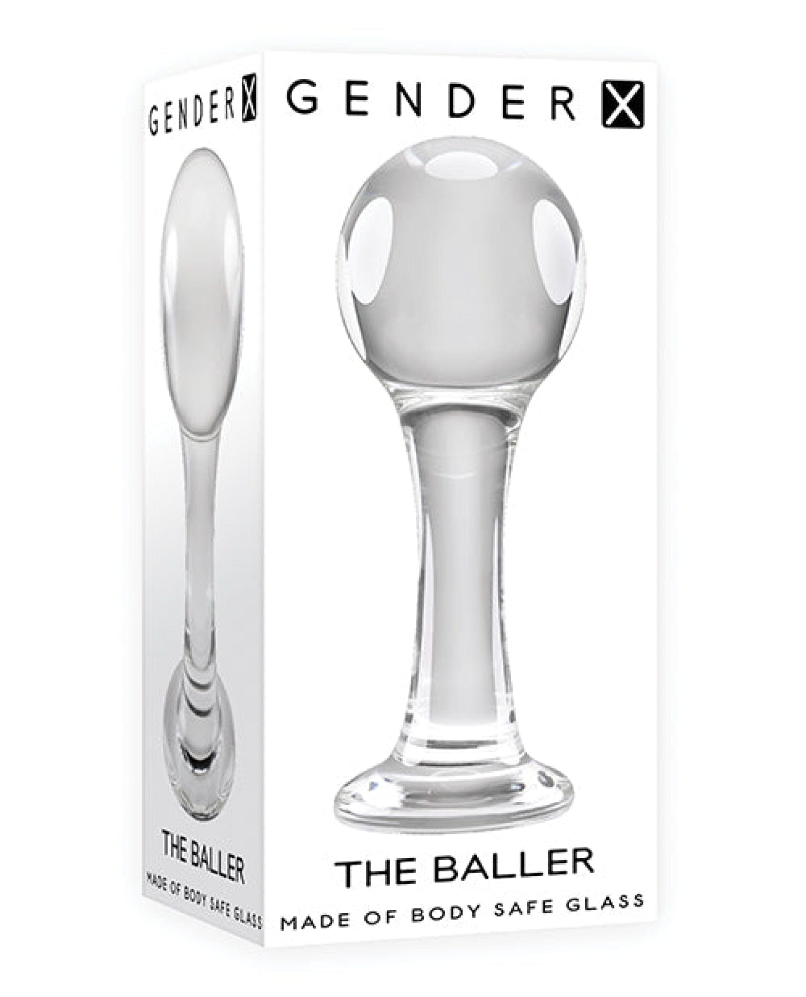 Doll Authority Anal Products Gender X The Baller  Glass Plug - Clear