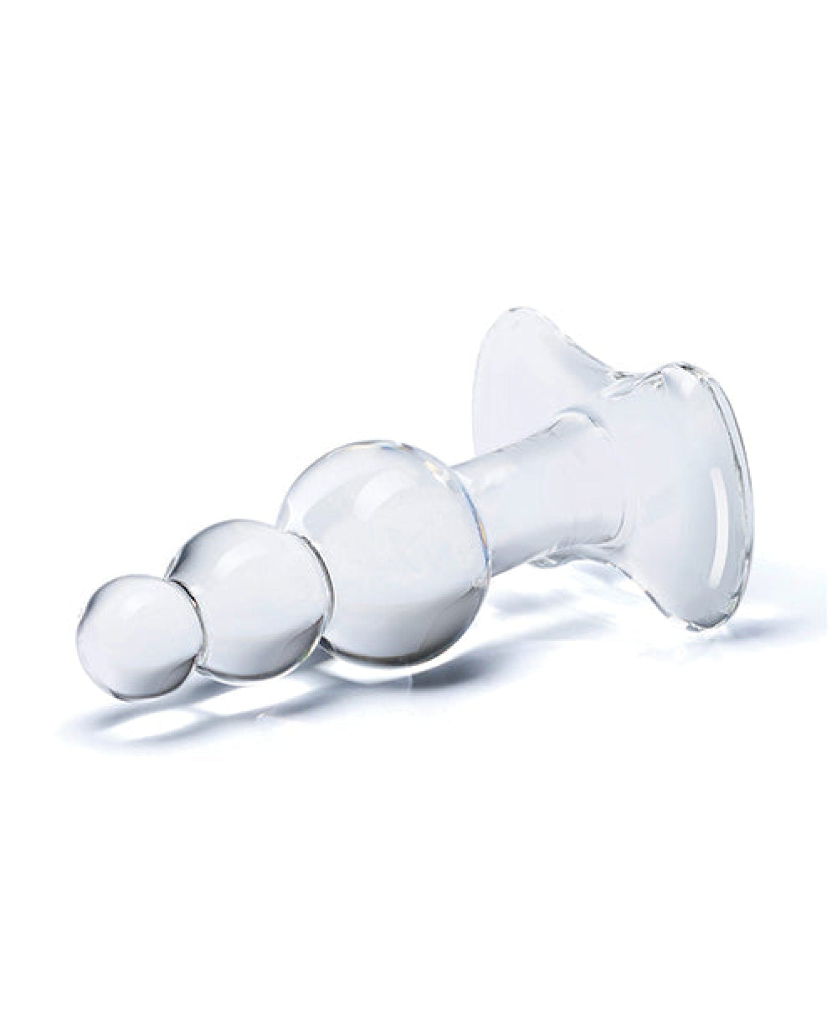 Doll Authority Anal Products Glas 4" Beaded Glass Butt Plug W/tapered Base - Clear