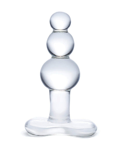 Doll Authority Anal Products Glas 4" Beaded Glass Butt Plug W/tapered Base - Clear