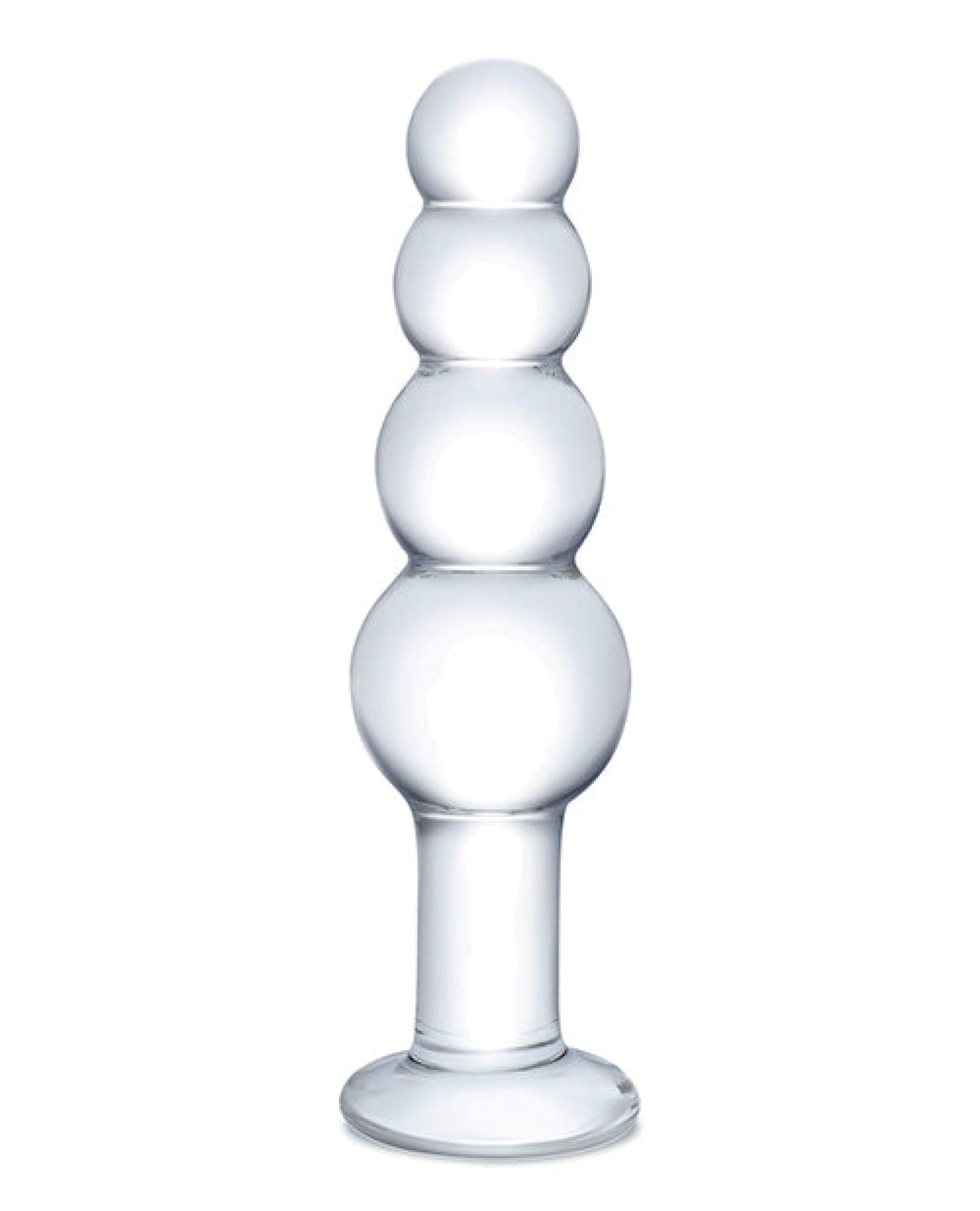 Doll Authority Anal Products Glas 7.25" Glass Beaded Butt Plug - Clear