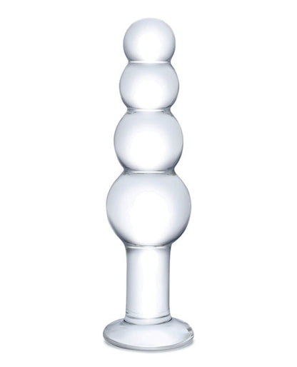 Doll Authority Anal Products Glas 7.25" Glass Beaded Butt Plug - Clear