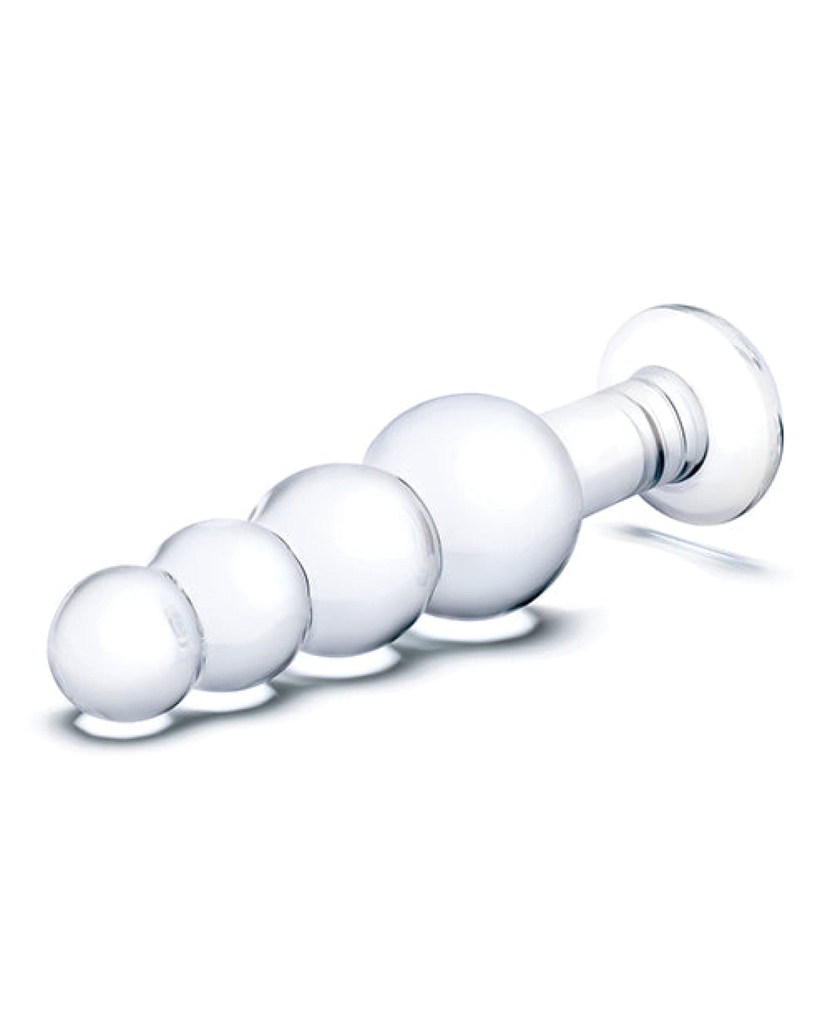 Doll Authority Anal Products Glas 7.25" Glass Beaded Butt Plug - Clear