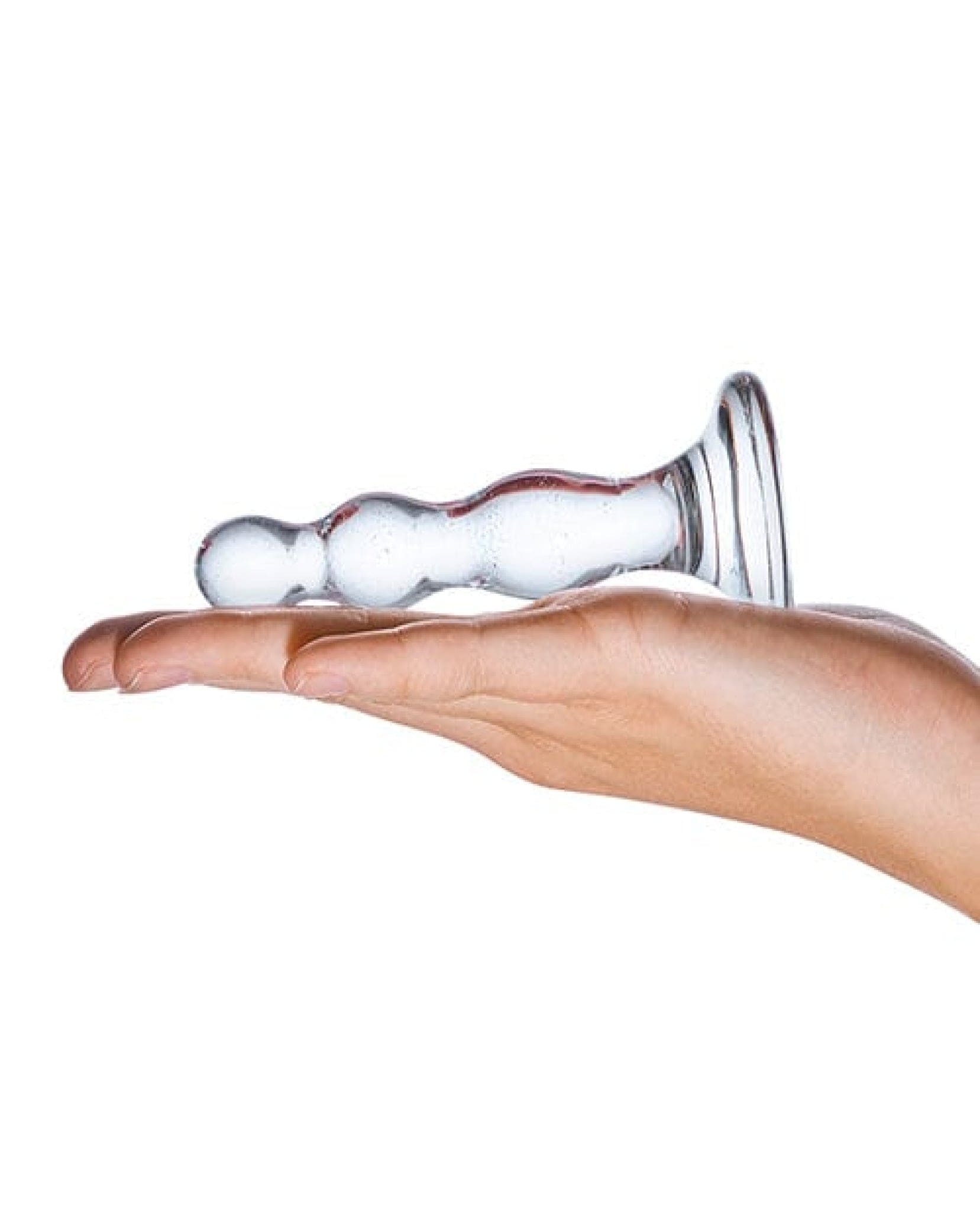 Doll Authority Anal Products Glas Triple Play Beaded Butt Plug - Clear