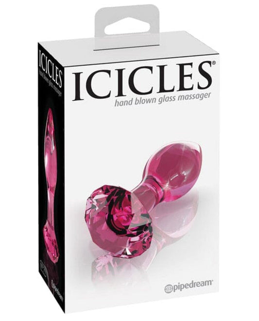 Doll Authority Anal Products Icicles No. 79 Hand Blown Glass Diamond Butt Plug - Pink